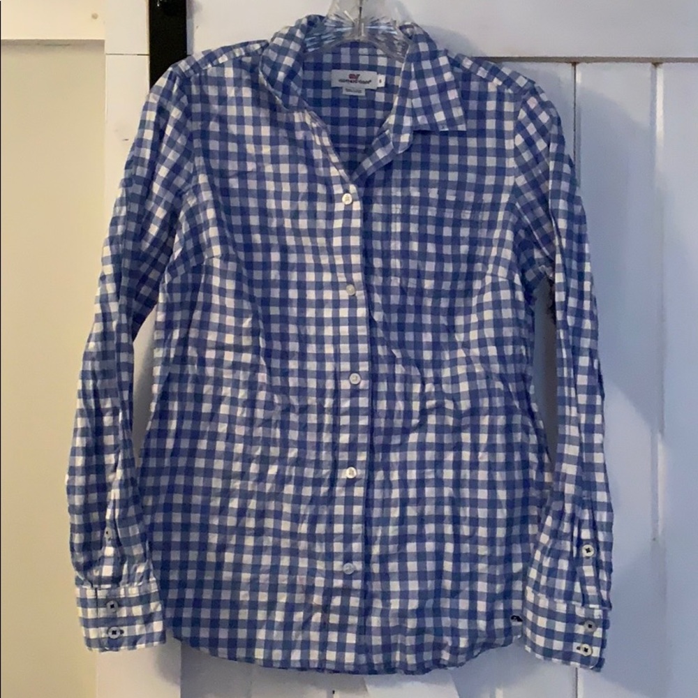 Vineyard Vines gingham button down size 6